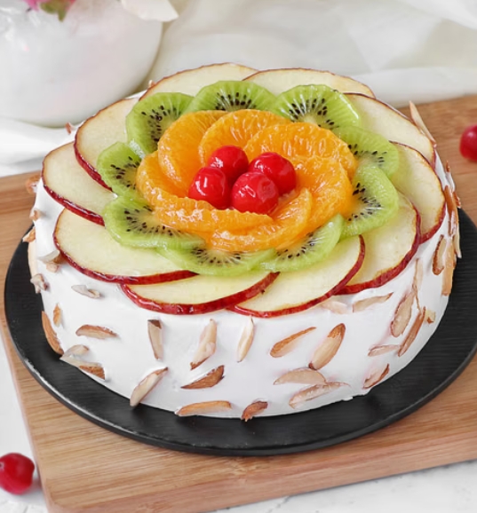Fresh Fruit Almond Cake (500 g) ⭐